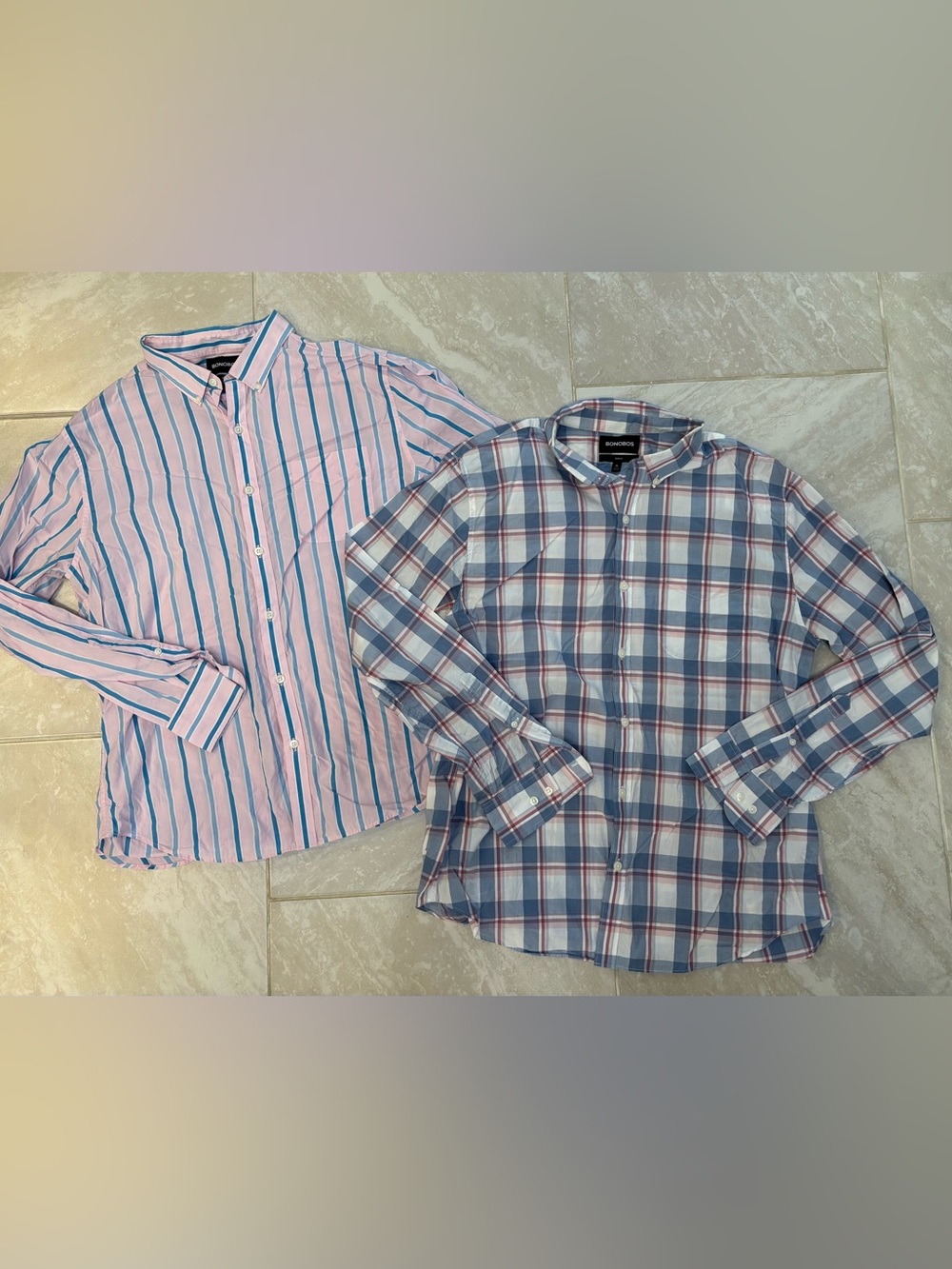 TWO Bonobos XL Slim Fit 100% Cotton Button-Down Shirts